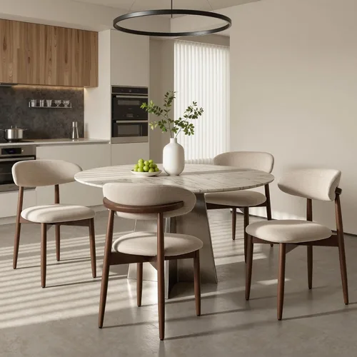 Miniatura 21 de COLAMY Mid-Century - Juego de 2 sillas de comedor de madera modernas, sillas de cocina tapizadas para interiores con asiento acolchado acogedor