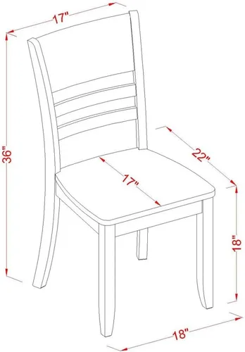 Miniatura 6 de East West Furniture ANLY5-CAP-W - Juego de muebles de comedor de 5 piezas que incluye una mesa de comedor redonda con pedestal y 4 sillas de asiento