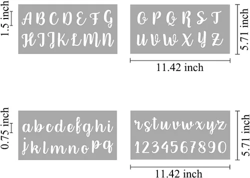 Miniatura 6 de Plantillas de letras del alfabeto para pintar, paquete de 16 plantillas de plantillas de letras para madera, pasteles, galletas y manualidades