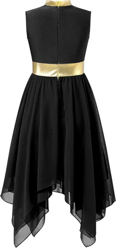 Miniatura 115 de CHICTRY Vestido de baile lírico sin mangas asimétrico para niñas, disfraz de adoración litúrgica contemporánea