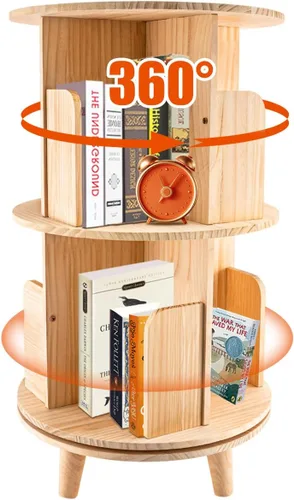 Miniatura 11 de Estantería giratoria de 1 nivel con 360 niveles para almacenamiento de pie para niños, organizador multifuncional, estantería giratoria, estantería