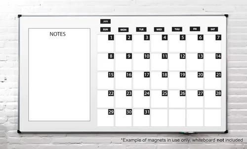 Miniatura 2 de Imanes de fecha de calendario – Negro, 0.75 x 0.75 pulgadas – DCM Solutions – Etiquetas magnéticas para pizarras blancas y superficies magnéticas