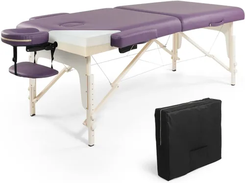 Miniatura 10 de CAPHAUS Mesa de masaje de espuma viscoelástica de 84 pulgadas, cama de masaje plegable y portátil de 28 pulgadas de ancho, cama de salón facial