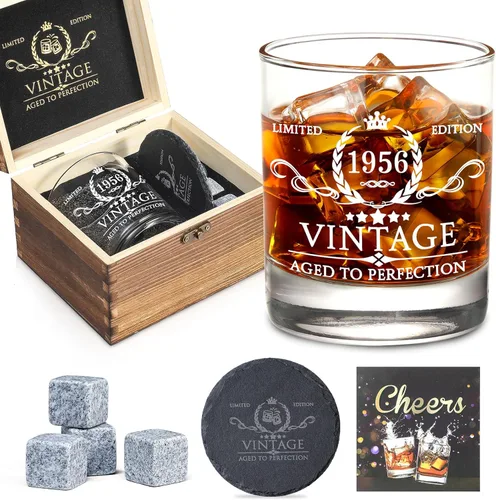 Regalos de 70 cumpleaños para hombres, juego de vasos de whisky, decoraciones de cumpleaños de 70 años, suministros para fiesta, aniversario de 70
