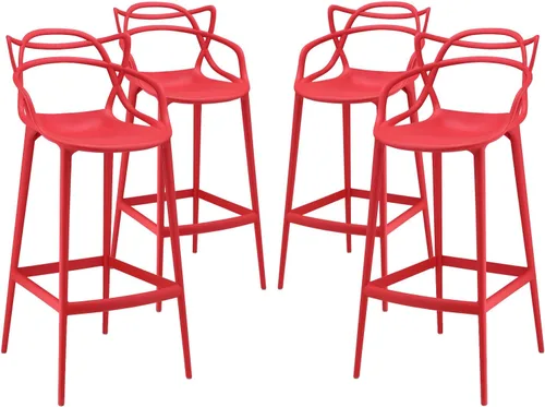 Miniatura 7 de Modway Enredado moderno moldeado plástico dos sillas de comedor en verde