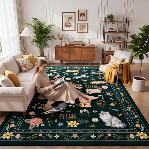 Miniatura 23 de Unirea Alfombra pequeña lavable beige de 2 x 3 para puerta de entrada interior, antideslizante, alfombra de entrada de animales suave para cocina