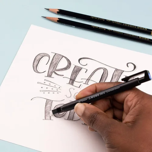 Miniatura 3 de Tombow MONO paquete económico de borrador cero, rectángulo, 1 paquete de 0,09 pulg., Blanco