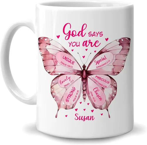 Miniatura 19 de Hyturtle Taza Personalizada de Mariposa - Regalos Inspiradores para Niñas, Mujeres y Amigas - Regalos de Cumpleaños para Amantes de las Mariposas