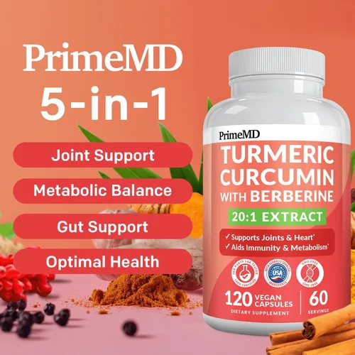 Miniatura 2 de Suplemento orgánico de cúrcuma y curcumina 5 en 1 (4210 mg) con berberina, canela de Ceilán, BioPerine y suplementos de jengibre para el apoyo
