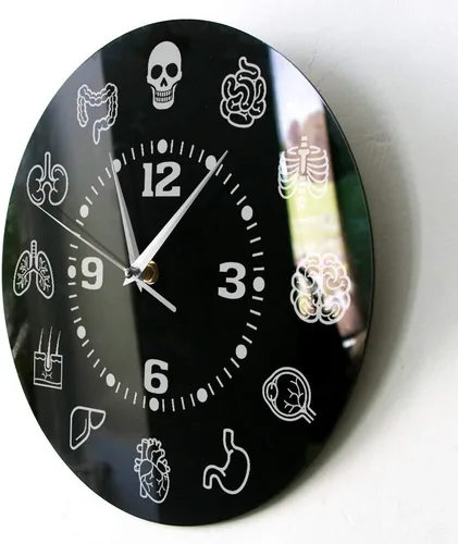 Miniatura 9 de The Geeky Days Reloj de pared de anatomía de órganos internos de cuerpo humano, arte de pared médico anatómico, silencioso, barrido, reloj de pared