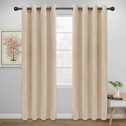 Miniatura 288 de Easy-Going - Cortinas opacas para dormitorio, aislamiento térmico sólido con ojales, cortinas de ventana para reducción de ruido, cortinas