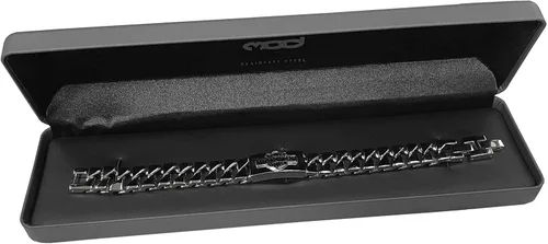 Miniatura 3 de Harley-Davidson Men's Long Bar & Shield Steel ID Curb Link Bracelet HSB0142