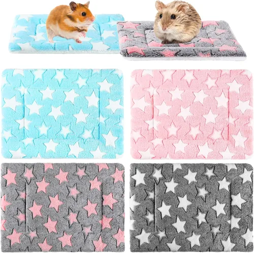 Miniatura 9 de Tuanse Paquete de 4 alfombrillas de cama de conejillo de indias, ropa de cama de conejo para todas las estaciones, almohadilla de cama de forro