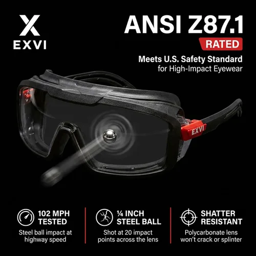 Miniatura 6 de Gafas de seguridad SG200 ANSI Z87.1, no OTG, antiniebla, resistentes a los arañazos, UV400, junta de goma (hasta un 95% de sello), protección contra