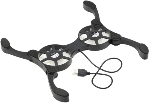 Miniatura 4 de QUZHI Mini portátil plegable plegable USB ventilador dual enfriador almohadilla de enfriamiento para PC portátil portátil 7