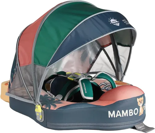 Miniatura 9 de Mambobaby Float Deluxe - Flotador de piscina para bebés: entrenador de natación seguro y cómodo para bebés y niños pequeños, diseño no inflable, Rosa