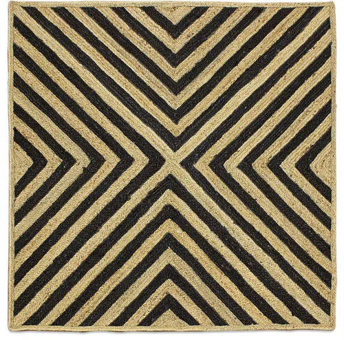 Miniatura 22 de Natural Jute Collection - Alfombra cuadrada de 3 x 3 pies, alfombra de yute trenzada a cuadros multicolor de 0.27 pulgadas de grosor, ideal