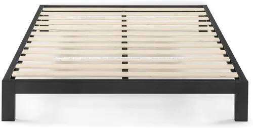 Miniatura 8 de Mellow Base de cama de metal resistente de 10 pulgadas, soporte de listones de madera, base de colchón (no necesita somier), matrimonial, color negro