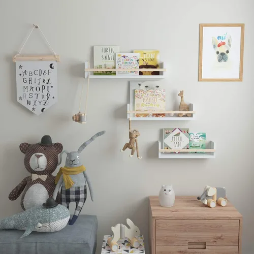 Miniatura 6 de Wallniture Utah - Estantería flotante para niños, para decoración de guardería, estantes de pared para libros, exhibidor de fotos de varios tamaños