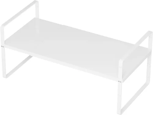 Miniatura 14 de SANNO Organizador de estantes de cocina expandibles, altura ajustable, gran apilable, armario de cocina, organizador de despensa y mostrador, Negro