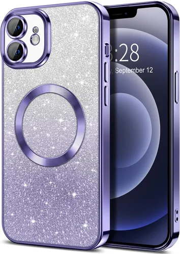 Miniatura 156 de Hython Funda para iPhone 13 Pro transparente con purpurina magnética [compatible con MagSafe] Protector completo de lente de cámara delgado