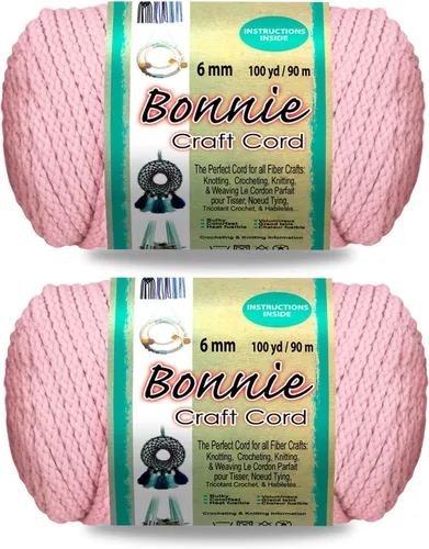 Miniatura 14 de Pepperell Bonnie Cordón de macramé trenzado 6mm x 100 yardas Rojo (Paquete de 2 valores) Cordón de polipropileno trenzado para manualidades DIY