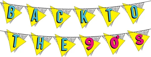 Cartel de neón preencordado de regreso a los 90 – Divertidas decoraciones de fiesta para hombres y mujeres – Suministros de fiesta y regalos