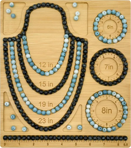 Miniatura 10 de Petoysoso Tableros de cuentas para la fabricación de joyas, tablero de cuentas de bambú para pulseras de joyería, tablero de cuentas de pulsera
