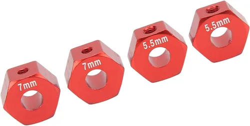 Miniatura 3 de Cubo de rueda RC, 4 piezas de aleación de aluminio RC hexagonal, cubo de neumático de vehículo RC, juego de accesorios para 1/10 Slash 4x4 rustler