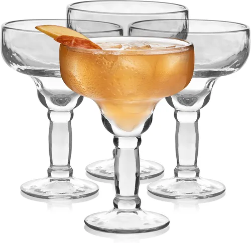 Miniatura 9 de Libbey Blue Ribbon - Juego de 6 vasos de Margarita sin tallo, de inspiración artesanal, elegantes vasos de margarita, cristalería mexicana ligera