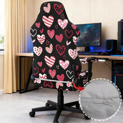 Miniatura 5 de Heart Gaming Chair Cover for Desk Chair Stretchy Armrest Covers Washable Ergonomic Office Seat Cover Dustproof Gaming Chairs Easy to Fit Home Office
