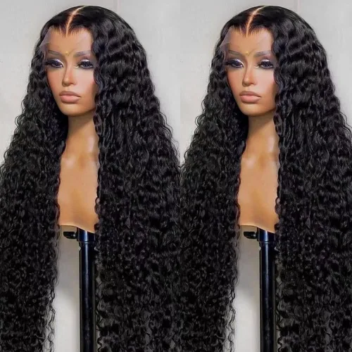 Miniatura 3 de Pelucas para mujeres negras, pelucas de encaje frontal de 13x6 Water Wave, pelucas sintéticas HD con encaje frontal, línea capilar natural