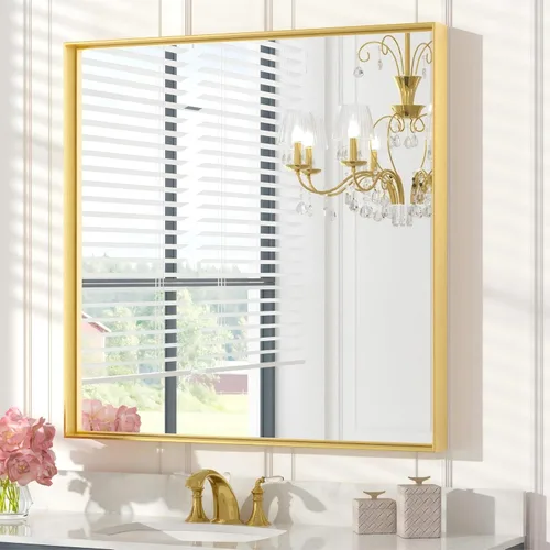 Miniatura 44 de Keonjinn - Espejo rectangular con marco negro para baño de 40 x 30 pulgadas, espejo de pared para sobre el lavabo, espejos de tocador de metal
