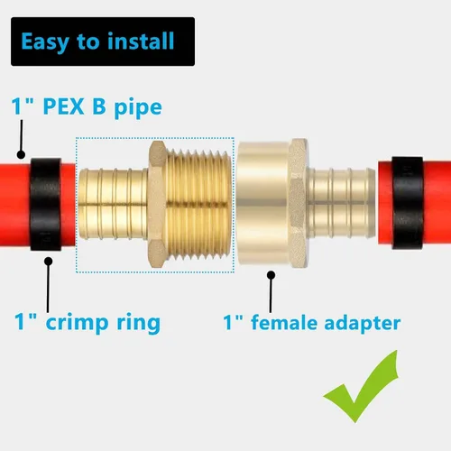 Miniatura 3 de PEX Fittings - Adaptador NPT macho de 1 pulgada, PEX F1807 a 1 pulgada NPT macho adaptador roscado latón (10 unidades)