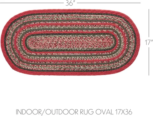 Miniatura 2 de VHC Brands Forrester - Decoración rústica de Navidad tejida a rayas para interiores y exteriores, para baño, cocina, fregadero, entrada, alfombra