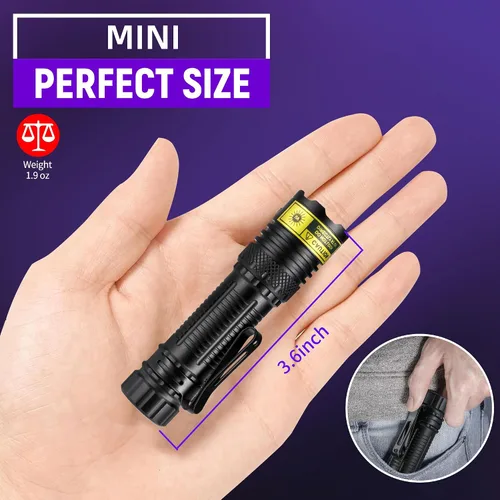 Miniatura 4 de Linterna UV de luz negra, recargable USB-C de 395 nm, mini luz negra portátil de mano, potentes luces LED ultravioleta, para curado de resina