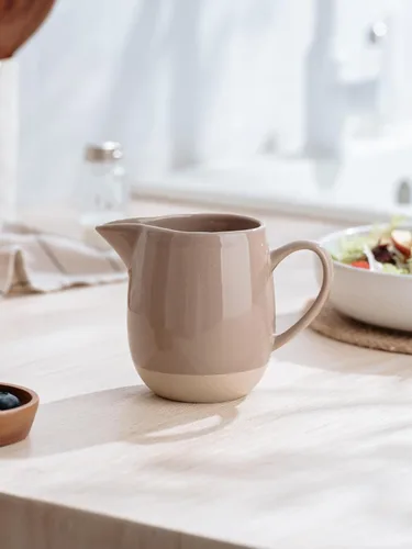 Miniatura 6 de famiware Milkyway Cremera de 13 onzas con asa, jarra de cerámica para café/leche/salsa/servir/ensalada, dispensador de gres para jarabe de arce