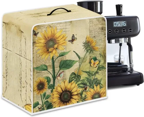 Miniatura 56 de DISNIMO Cubierta antipolvo para cafetera de mariposa azul, fundas para máquina de hacer café de cocina con mango superior, cubierta