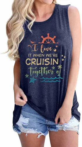 Miniatura 7 de SFHFY Camiseta sin mangas de crucero para mujer, camisetas para amantes de los cruceros, regalos de crucero, regalos para vacaciones familiares