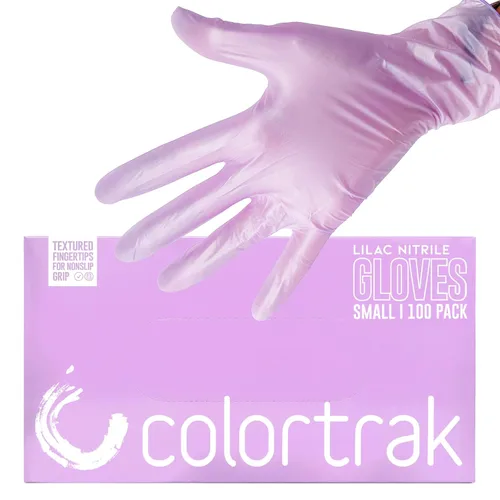 Miniatura 9 de Colortrak Luminous Collection - Guantes desechables de nitrilo, color lila escarcha, pequeños, de un solo uso, seguros para alérgicos, sin látex