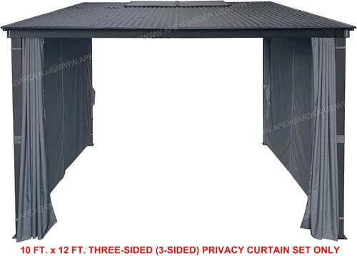Miniatura 3 de APEX GARDEN Juego universal de cortinas de privacidad de 3 lados para toldo/abrigo solar/gazebo de 10' x 12' (gris oscuro (solo 3 lados))