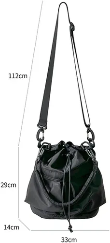 Miniatura 4 de Bolso bandolera de nailon con cordón para mujer, bolso de hombro estilo hobo casual