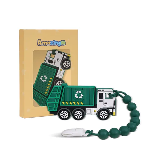Miniatura 11 de Juguete mordedor de silicona de grado alimenticio para bebés con soporte para chupete, juguetes de dentición, juego de regalo para niños y niñas a