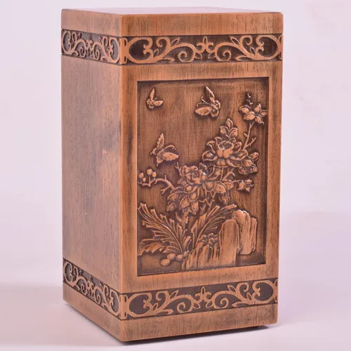 Miniatura 2 de KIMNAG Urna de cremación de madera para cenizas de madera humanas, caja decorativa, urnas funerarias para adultos, hombres y mujeres, con bolsa