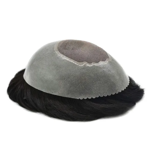 Miniatura 3 de Real Hair Toupee For Men Hair Piece Replacement System Fine Mono Mens Toupee Hair Pieces For Men Protesis Capilar Para Hombre
