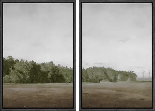 Miniatura 125 de SIGNWIN Lienzo enmarcado para pared, juego de arte sereno de paisaje de pantanos, ilustración rústica, arte moderno, minimalismo, decorativo