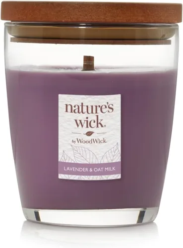 Miniatura 5 de Velas WoodWick Nature's Wick con aroma a canela y manzana, 283,5 g con tapa de madera, crepita al quemarse, otoño
