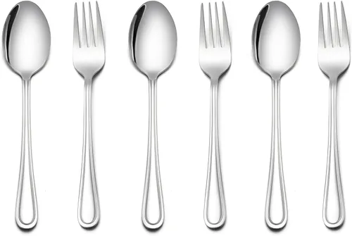 Miniatura 12 de LIANYU Juego de cubiertos para niños de 10 piezas, incluye 5 cucharas para niños, 5 tenedores para niños, utensilios de acero inoxidable para niños
