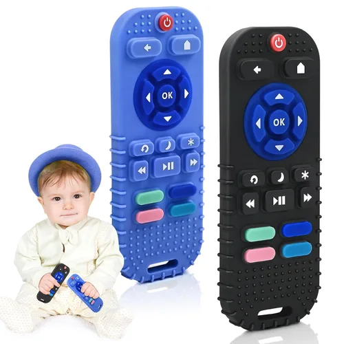 Miniatura 8 de Juguetes de dentición para bebés de 3 a 6 a 12 meses, mordedor sensorial de silicona, control remoto y controlador de juego, juguete de alivio
