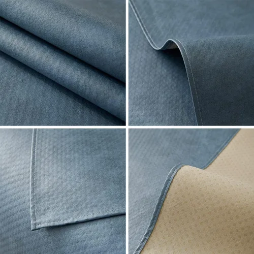 Miniatura 7 de vctops Funda de sofá impermeable antideslizante de piel sintética de lujo para sofá modular, funda protectora de muebles de color sólido para Azul